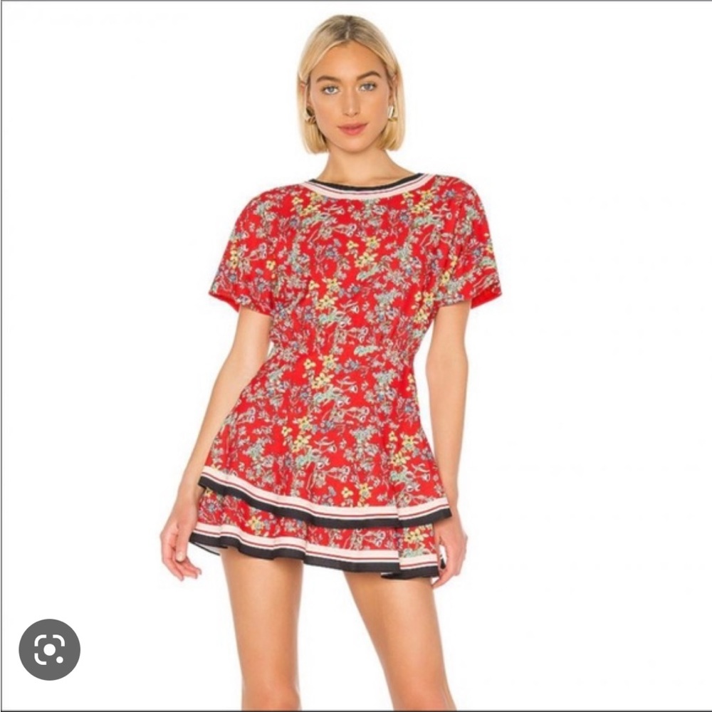 Alice & Olivia Red mini floral dress - size 2
